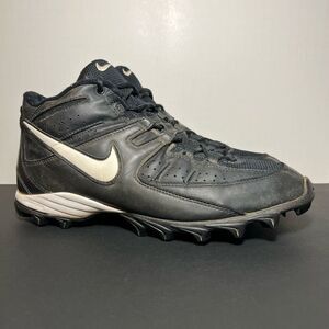 Mens Vintage NIKE Land Shark Phylon Black Leather Football Cleats / Size 11